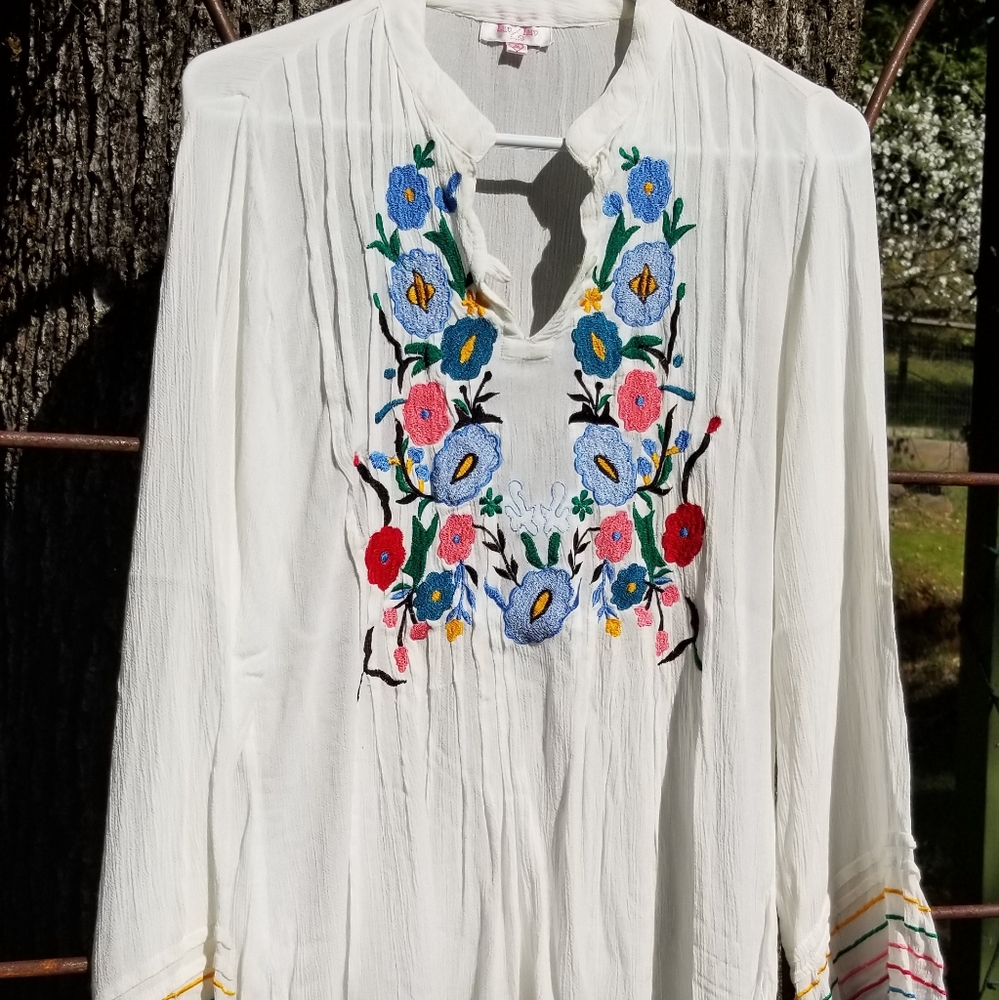 Boho Embroidered Blouse